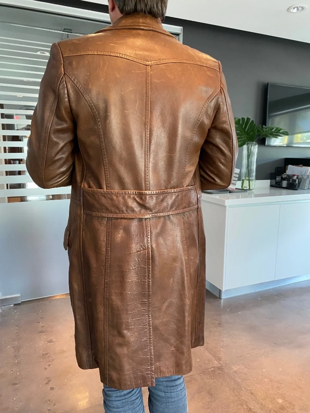 DOLCE AND GABBANA  LONG COAT leather (lamb)